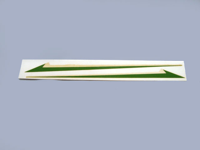 DECAL P/ AEROMODELO SETA VERDE COMP.:235mm (PAR)