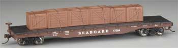 VAGÃO DE CARGA PLATAFORMA PRANCHA COM CAIXOTÕES SEABOARD ESC.: HO
