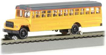 ONIBUS AMARELO DE MANUTENÇÃO DE LINHA FÉRREA MOTORIZADO ESC.: HO ESC.: 1/87