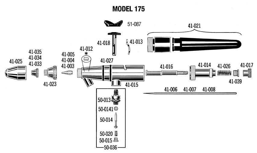 AGULHA P/ AERÓGRAFO BADGER MOD. CRESCENDO 175 NEEDLE MEDIUM