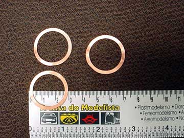 ARRUELA ESPAÇADEIRA P/CABEÇOTE MOTOR 0,1mm X28mmX24mm PCTE. C/ 3