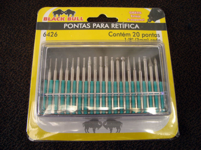 PONTAS MONTADAS ESTOJO C/ 20 HASTE 3mm CARBONETO DE SILICONE