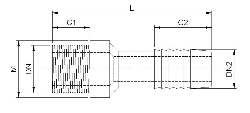 ESPIGÃO MACHO CONECTOR ADAPTADOR 1/8 X 3/16pol