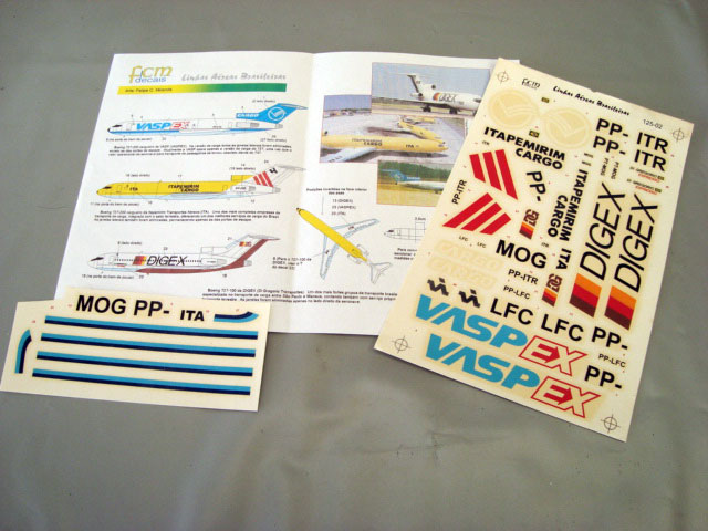 DECAL P/ BOEING 727 VASPEX DIGEX ITAPEMIRIM CARGO esc.: 1/125