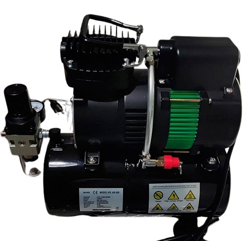 COMPRESSOR DE AR C/RESERVATÓRIO, FILTRO E VENTOINHA DUPLA FENGDA 110v