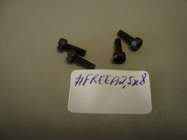 PARAFUSO 2,5X8mm P/TAMPA DE RECOIL ALLEN CAB.PAN.ROSCA METRICA PRETO PCTE.: C/4