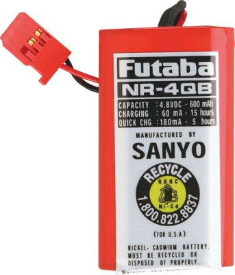 BATERIA RECARREGÁVEL 4,8V 500mah FUTABA P/REC.C/ PLUG TIPO J 3 POLOS #futnr-4qb 