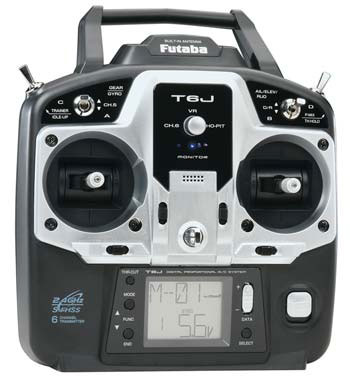 RADIO CONTROLE FUTABA 6J 2.4GHz 6 CANAIS P/AVIÕES E HELICÓPTEROS C/15 MEMÓRIAS