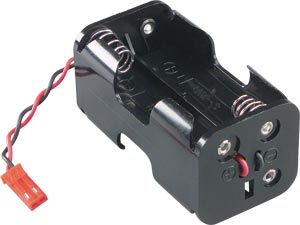 PORTA PILHAS P/ 4 PILHAS AA C/ TERMINAL FUTABA J 2 POLOS #futfbb-1