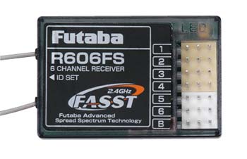 RECEPTOR FUTABA 2.4GHZ R606FS P/ RÁDIO 6CH