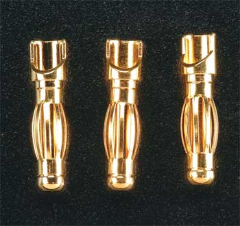 CONECTOR GOLD BULLET 4mm MACHO PCTE. C/ 3 