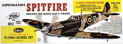 AVIÃO VÔO LIVRE ENVARETADO P/ MOTOR ELASTICO SUPERMARI SPITFIRE SÉ400 ENV.:700mm