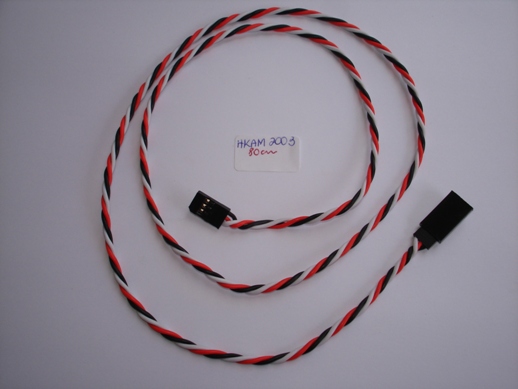 EXTENSÃO DE SERVO FIO TRANÇADO  TIPO FUTABA 22AWG  800mm 