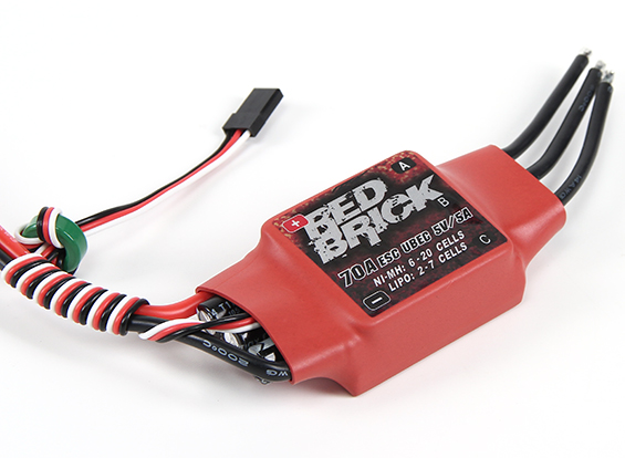 SPEED CONTROL ESC 70A BRUSHLESS LIPO 2 a 7S ou NiMh 6 a 20 CELULAS RED BRICK