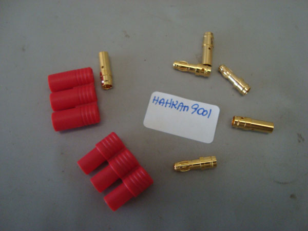 CONECTOR PLUG P/ BATERIA LIPO P/3 CABOS SOCKET GOLD CONECTOR MACHO e FEMEA