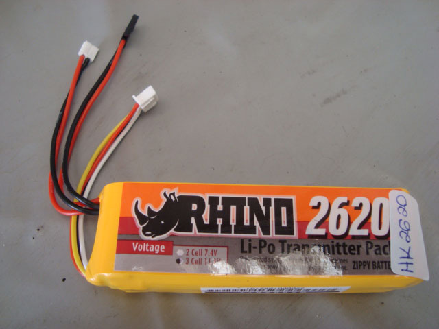 BATERIA RECARREGÁVEL LIPO 3S 11,1V 2620Mah 3C PLUG FUTBA 2POLOS RHINO