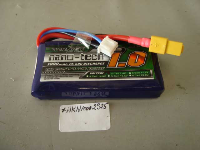 BATERIA RECARREGÁVEL LIPO 2S 7,4V 1000mah  25-50C NANO PLUGs JST-XH e #HKXT60