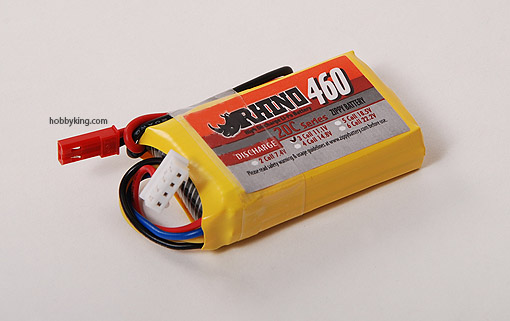 BATERIA RECARREGÁVEL LIPO 3S 11,1V 460Mah 20C PLUG FUTBA 2POLOS RHINO