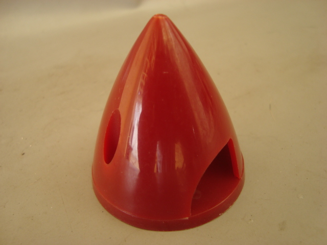 SPINNER DE NYLON BASE DE HÉLICE E CONE SOBREPOSTO VERMELHO 1 3/4pol. 45mm