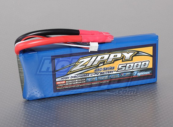 BATERIA RECARREGAVEL LIPO 2S 7,4V 5000mah 45C FLIGHTMAX ZIPPY PLUG BULLET