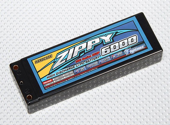 BATERIA RECARREGAVEL LIPO 2S 7,4V 6000mah 35C FLIGHTMAX ZIPPY HARD CASE