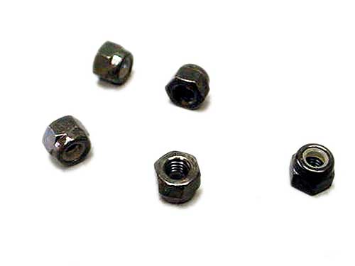 PORCA AUTO TRAVANTE 4mm C/ RETENTOR DE NYLON M4 PRETA PCTE.: C/5