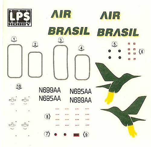 DECAL LINHAS AÉREAS BRASILEIRAS Air Brasil AVRO RJ-85 ESC.: 1/144