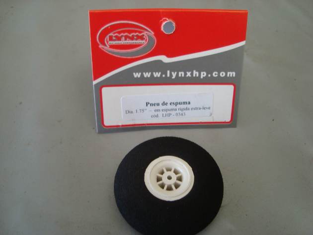 RODA AVIÃO ESPUMA 1¾ pol. C/ CUBO NYLON RAIADO  PCTE.: C/2