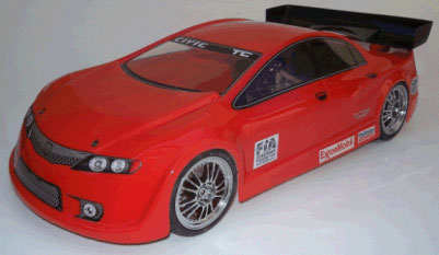 BOLHA CARRO RC 1/10 SEM PINTURA HONDA CIVIC TC HEAVY DUTY 200mm