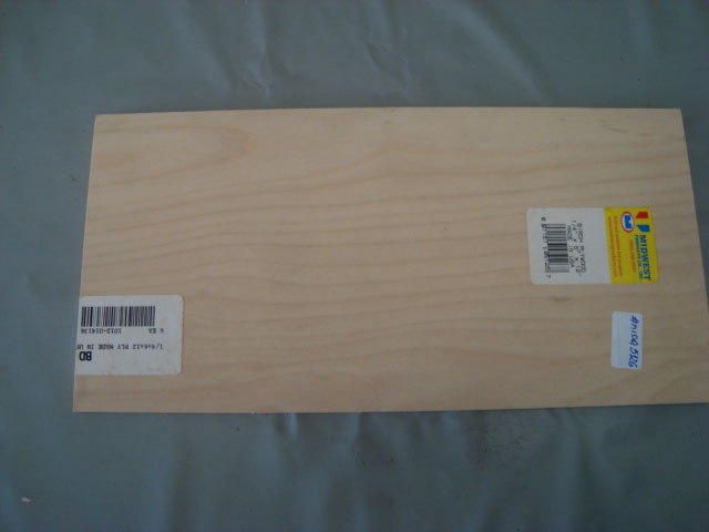 CHAPA DE COMPENSADO AERONAUTICO BIRCH PLYWOOD 1/4X6X12pol ou 6,35X152X304mm