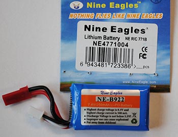 BATERIA RECARREGAVEL LIPO 1S 7,4V 250MAH P/ SKY RUNNER