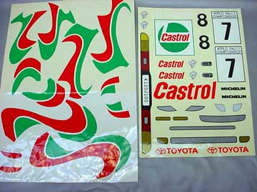 ADESIVO P/ CARRO RC 1/10 TOYOTA CASTROL E MICHELIN