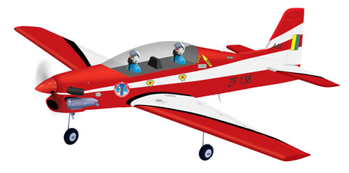 AVIÃO EXPLOSÃO RC ARF TUCANO P/MTR COMBUSTÃO .46 A .55 ELÉTRICO ENV.: 1560mm