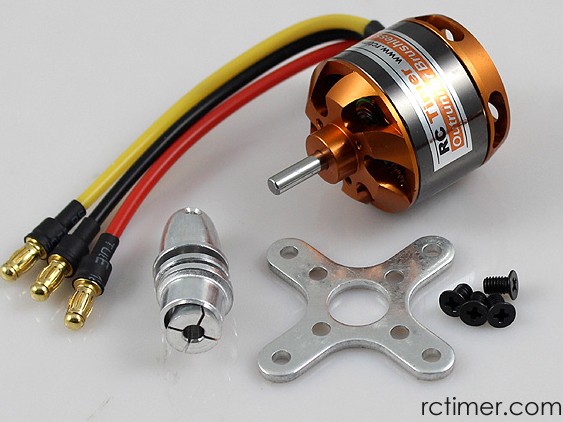 MOTOR ELÉTRICO BRUSHLESS 2200KV OUTRUNNER C/ SPINNER E MONTANTE