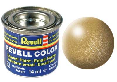 TINTA REVELL ESMALTE SINTÉTICO  METÁLICO OURO GOLD POTE 14ml