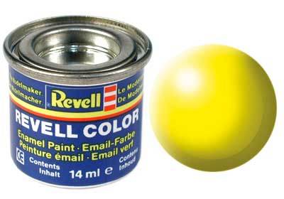 TINTA REVELL ESMALTE SINTÉTICO SEMI FOSCO LUMINOSO AMARELO SILK POTE 14ml