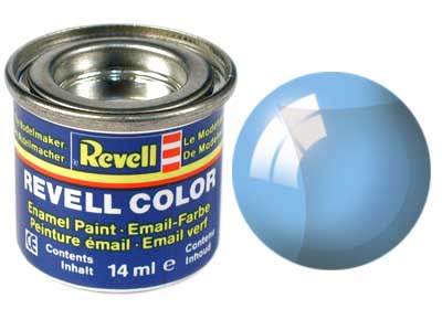 TINTA REVELL ESMALTE SINTÉTICO CLEAR AZUL TRANSPARENTE POTE 14ml