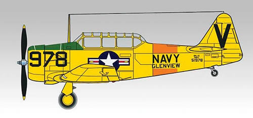 AVIÃO AT-6 / SNJ TEXAN NORTH AMERICAN NA ESC.: 1/48 ENV.: 265mm