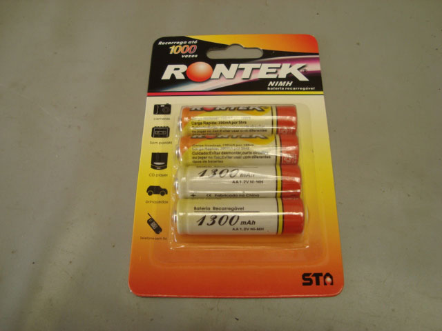 BATERIA RECARREGAVEL 1,2V 1300mah NiMh AA BLISTER PCTE.: C/ 4