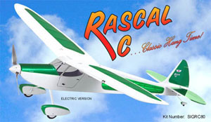 AVI�O RC EL�TRICO RASCAL C KIT P/MOTR.EL�TRICO 400-EXPL. .049-07R/C ENV.:1244mm