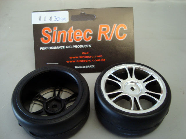 RODA CARRO RC 1/10 MONTADA STREEET C/PNEU CORSA METALIZADA LARG.:30mm PCTE.: C/2