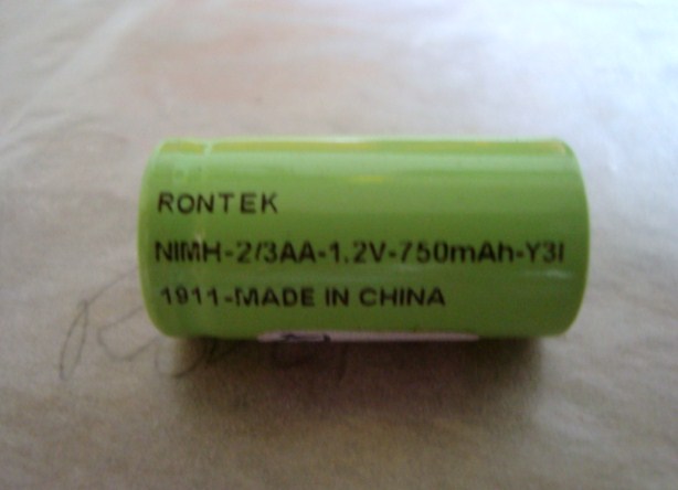 BATERIA RECARREGÁVEL 1,2V  750Mah TAMANHO 2/3AA