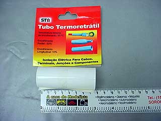 ESPAGUETE TUBO TERMO RETRÁTIL BRANCO PVC DIAM.: 42,6mm LARG. ACHATADO:67mm 1m