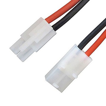 CONECTOR PLUG TAMIYA MACHO/FEMEA C/ RABICHO FIO DE SILICONE 14AWG PAR