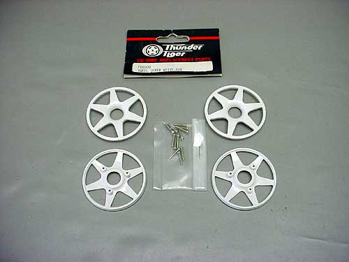 CALOTA P/ RODA DE CARRO RC 1/10 T.TIGER RALLY SSR WHEEL COVER BRANCA PCTE.:C/4