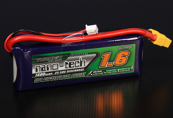 BATERIA RECARREGAVEL LIPO 2S 7,4V 1600MAH 25/50C #N1600.2S.25 PLUG XT60