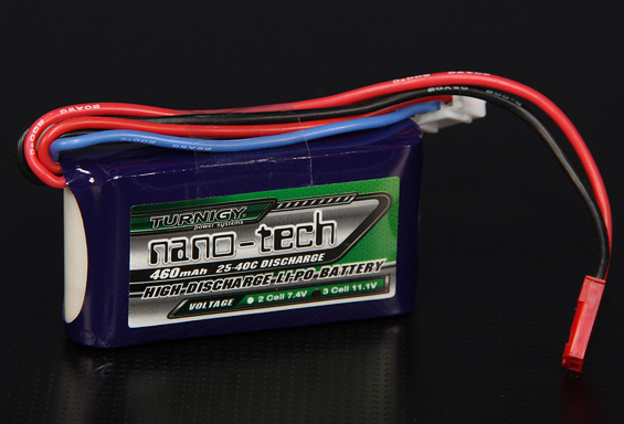 BATERIA RECARREGAVEL LIPO 3S 11,1V 460MAH 25/40C NANO-TECH