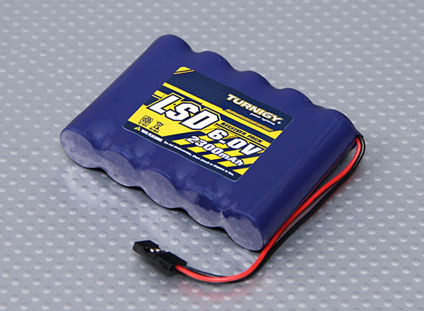 BATERIA RECARREGÁVEL 6V 2300mah TURNIGY NIMH P/RECEPTOR RC USO UNIVERSAL