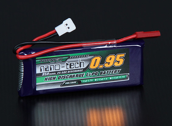 BATERIA RECARREGAVEL LIPO 1S 3,7V 950MAH 25/50C NANO-TECH