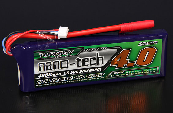 BATERIA RECARREGAVEL LIPO 3S 11,1V 4000MAH 25C NANO-TECH